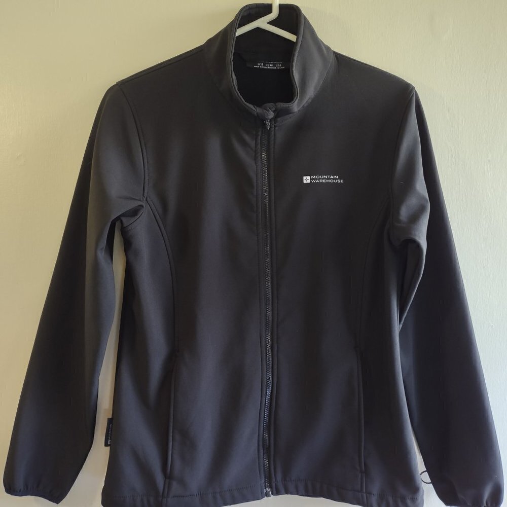 Mountain Warehouse Softshell Jacket Black Size 8 Fleece Line Outdoor Utility